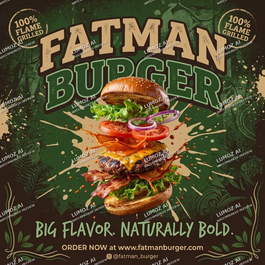Fatman Burger Social Media Hero Shot